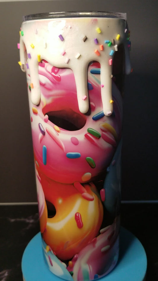 3D Donuts 20oz Skinny Tumbler