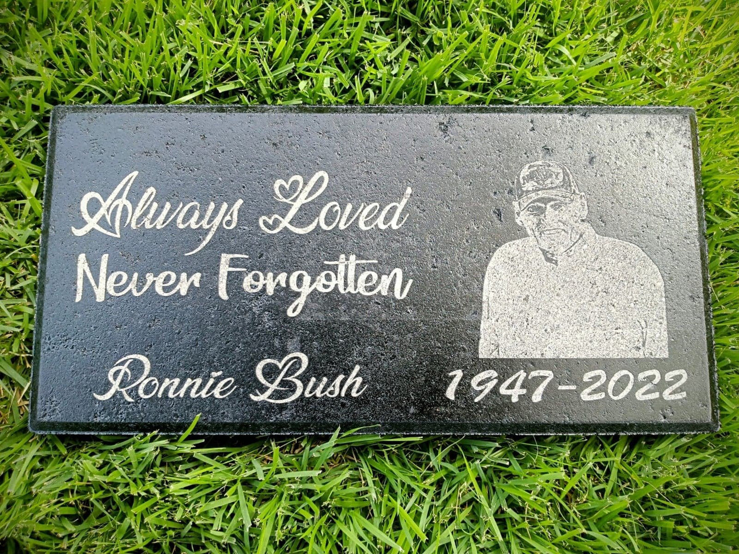 Photo Engraved or Vinyl Wrapped Personalized Headstone Gravestone Memorial
